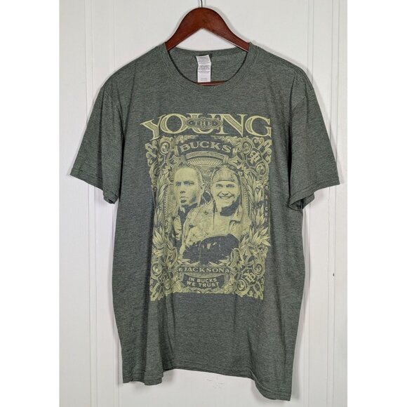 Gildan Other - Young Bucks In Bucks We Trust Money Green T-Shirt Mens Size Large AEW Wrestling